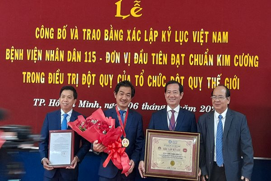 BV Nhân dân 115 lập kỷ lục Việt Nam về chuẩn kim cương trong điều trị đột quỵ