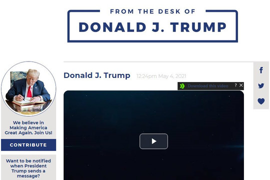 Ông Trump ra trang web để gửi thông điệp trước khi biết số phận tài khoản Facebook, Twitter lên tiếng