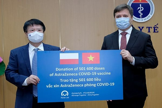 Ba Lan trao tặng Việt Nam hơn 500.000 liều vắc xin AstraZeneca