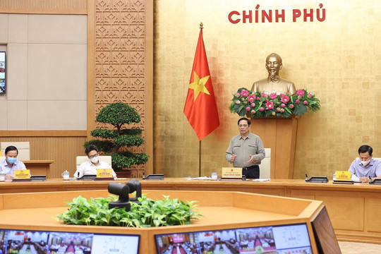 Thủ tướng Phạm Minh Chính chủ trì họp trực tuyến toàn quốc phòng, chống dịch COVID-19