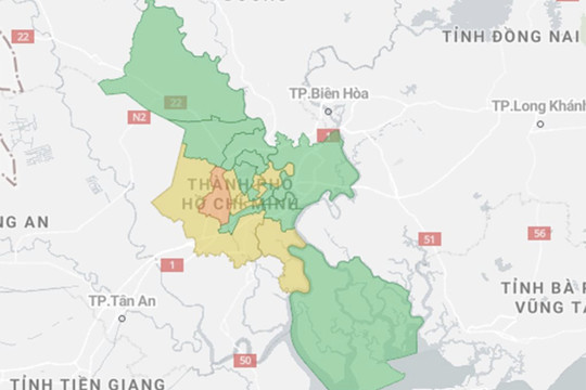 TP.HCM công bố cấp độ dịch ở 22 quận huyện: không có vùng đỏ