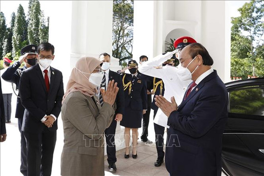 Chủ tịch nước Nguyễn Xuân Phúc hội kiến Tổng thống Singapore