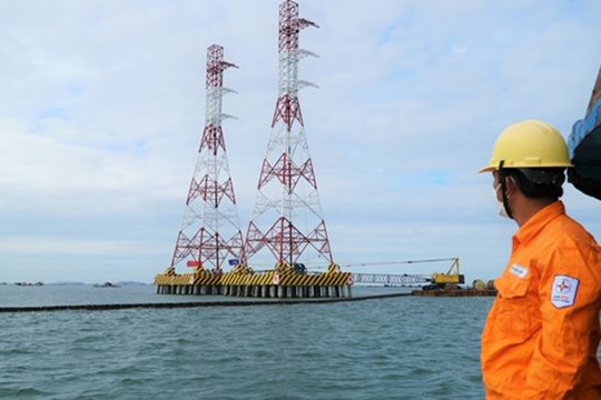 Đẩy nhanh tiến độ công trình đường dây 220KV vượt biển Kiên Bình - Phú Quốc