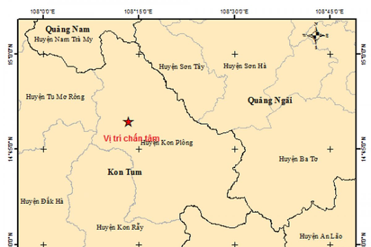 Liên tiếp xảy ra 6 động đất tại tỉnh Kon Tum