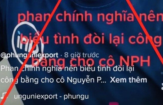 Xử phạt Tiktoker kêu gọi biểu tình ủng hộ bà Nguyễn Phương Hằng