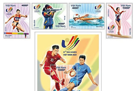 Phát hành bộ tem SEA Games 31 có hình ảnh nhiều môn thể thao thế mạnh của Việt Nam