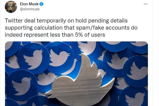 Elon Musk: Tạm hoãn thỏa thuận 44 tỉ USD với Twitter