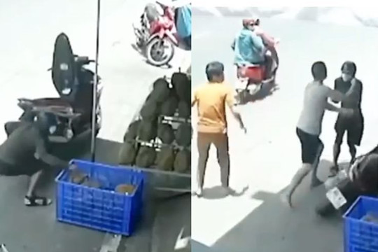 Clip kẻ đi xe tay ga trộm sầu riêng bị đánh túi bụi