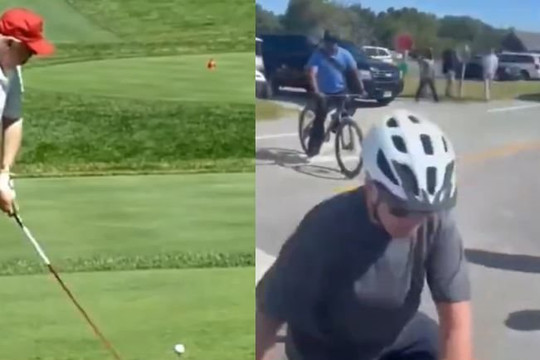 Ông Trump đăng video chế đánh golf vào đầu làm Biden ngã xe đạp gây xôn xao Truth Social