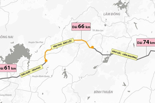 Lâm Đồng trình Thủ tướng duyệt tuyến cao tốc Tân Phú - Bảo Lộc