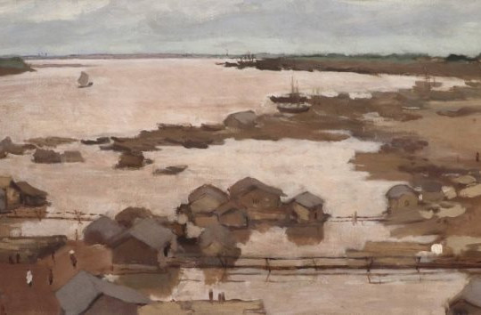 Bức tranh 'Đôi bờ sông Hồng' của cố họa sĩ Lê Văn Đệ bán 5.4 tỉ đồng