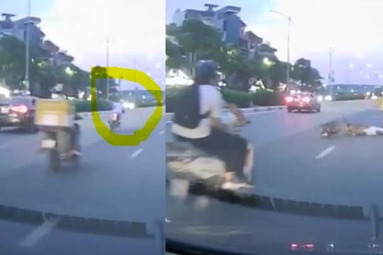 Clip cô gái tự té xe máy vì tà áo dài và bị cán qua người 