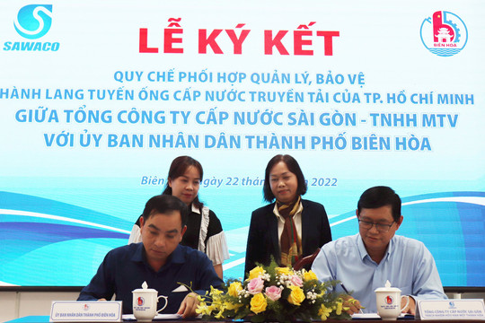 SAWACO phối hợp với UBND TP.Biên Hòa bảo vệ hành lang tuyến ống cấp nước truyền tải cho TP.HCM