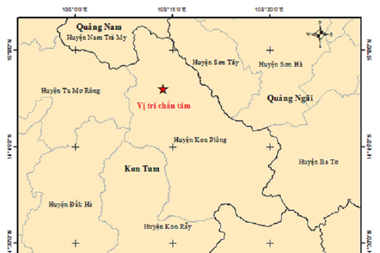 Ngày 1.9, 4 trận động đất liên tiếp xảy ra ở Kon Tum