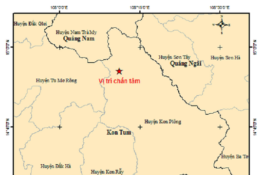 Bốn trận động đất liên tiếp ở Kon Tum sáng 10.9