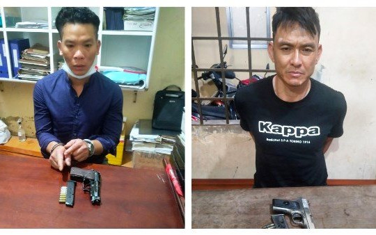 Kiên Giang: Bắt 2 người đàn ông mang súng đi đòi nợ