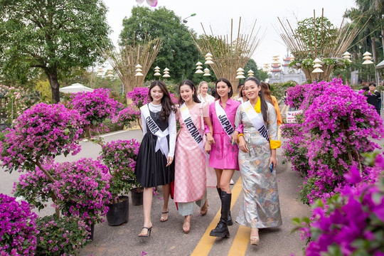 Làng hoa Mê Linh đón tiếp các hoa hậu tham dự Miss Tourism World 2022 
