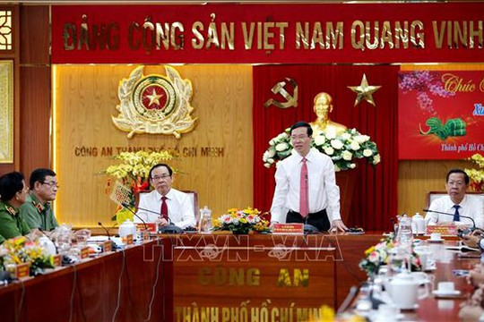 Ông Võ Văn Thưởng thăm, chúc Tết các lực lượng công an tại TP.HCM
