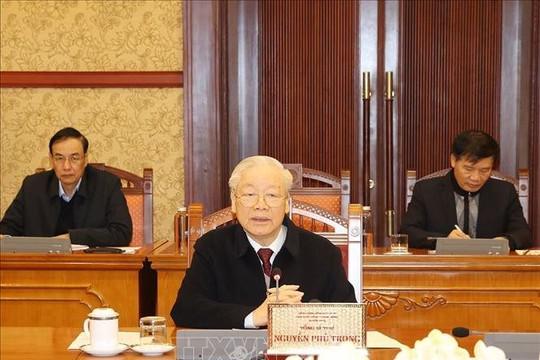 Tổng bí thư Nguyễn Phú Trọng chủ trì cuộc họp Ban Bí thư đầu năm Quý Mão