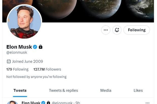 Elon Musk tự khóa tài khoản Twitter cá nhân để kiểm tra độ tương tác với tweet