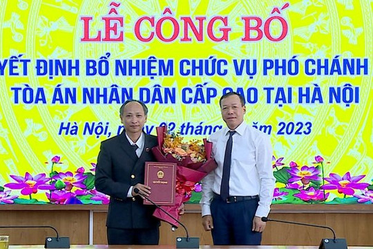 TAND cấp cao tại Hà Nội có tân Phó chánh án