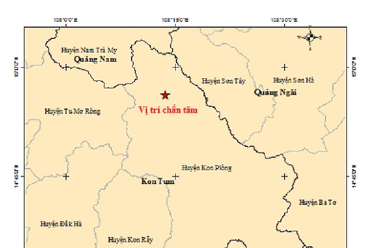 Động đất 3,1 độ Richter vừa xảy ra tại Kom Tum
