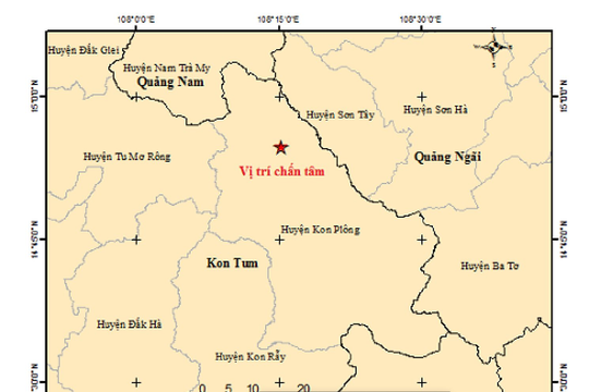 7 trận động đất xảy ra liên tiếp tại Kon Tum