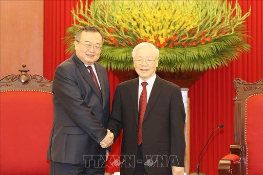 Tổng bí thư Nguyễn Phú Trọng tiếp Trưởng ban Liên lạc đối ngoại Trung Quốc Lưu Kiến Siêu