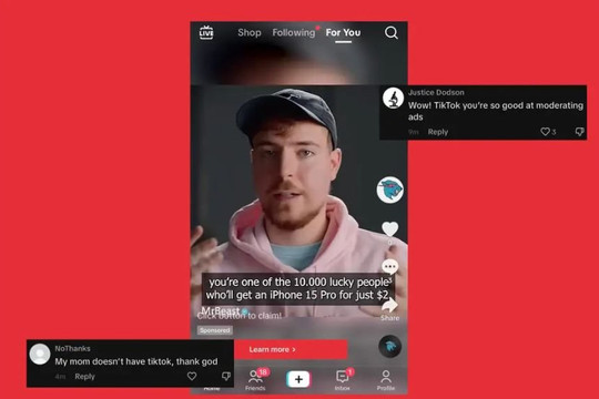 YouTuber giàu nhất chỉ trích TikTok vì quảng cáo deepfake tặng 10.000 iPhone 15 Pro giá 2 USD 