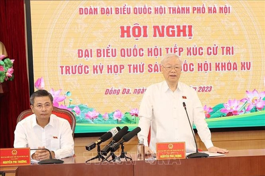Tổng bí thư Nguyễn Phú Trọng tiếp xúc cử tri Hà Nội 