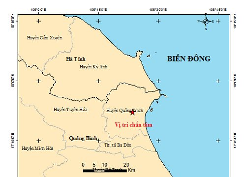Động đất độ lớn 4,0 xảy ra tại Quảng Bình
