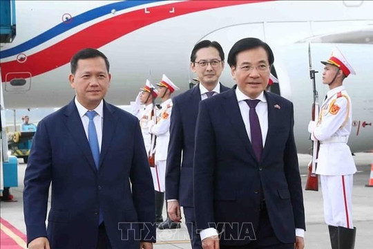 Thủ tướng Campuchia Hun Manet đến Hà Nội, bắt đầu thăm chính thức Việt Nam