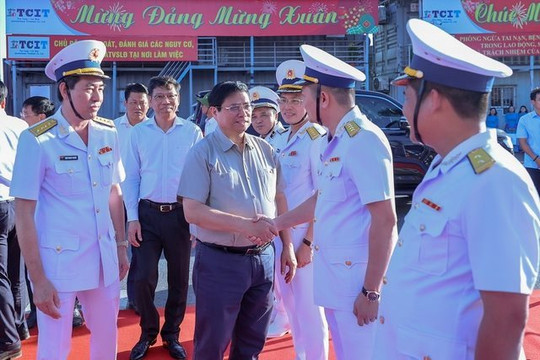 Thủ tướng Phạm Minh Chính dự Lễ đón tàu hàng quốc tế và phát lệnh làm hàng đầu xuân tại cảng Quốc tế Tân Cảng - Cái Mép