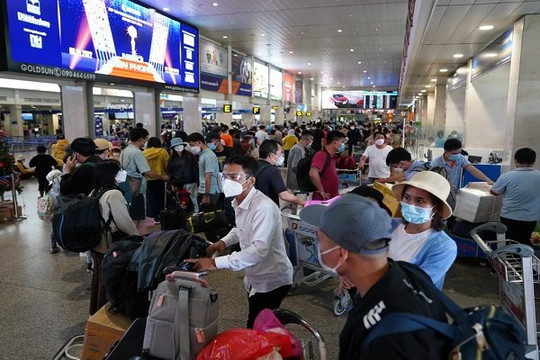 Hôm nay 16.2, sân bay Tân Sơn Nhất đón số lượt khách kỷ lục
