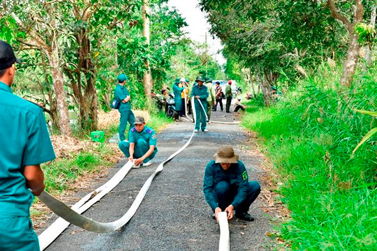 Vườn Quốc gia U Minh Hạ tổ chức diễn tập chữa cháy rừng