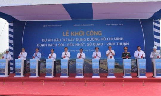 Khởi công dự án đường Hồ Chí Minh đoạn đi qua Kiên Giang