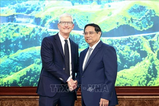 Thủ tướng Phạm Minh Chính tiếp CEO Apple Tim Cook