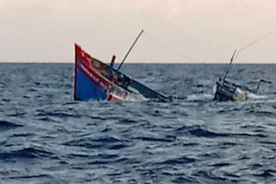 Chìm tàu câu mực, 2 ngư dân Nghệ An mất tích