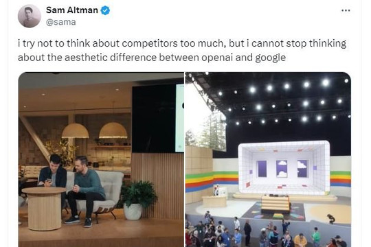 Sam Altman bị chế giễu vì đăng ảnh so sánh sự kiện ra mắt sản phẩm AI mới của OpenAI và Google