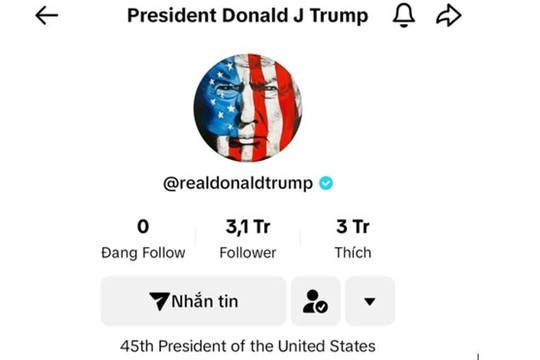 Ông Trump có hơn 3,1 triệu người theo dõi sau 1 ngày tham gia TikTok, gấp 9 lần chiến dịch của Biden