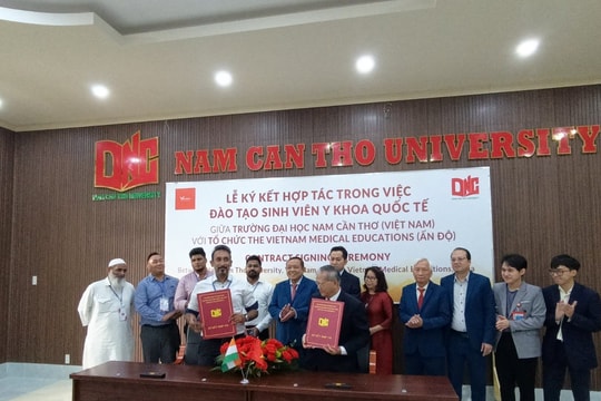 Lễ ký kết hợp tác giữa Trường ĐH Nam Cần Thơ và Tổ chức The Vietnam Medical Educations (Ấn Độ)