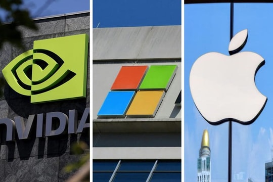 Tổng giá trị của Microsoft, Nvidia và Apple hiện cao hơn cả thị trường chứng khoán Trung Quốc đại lục