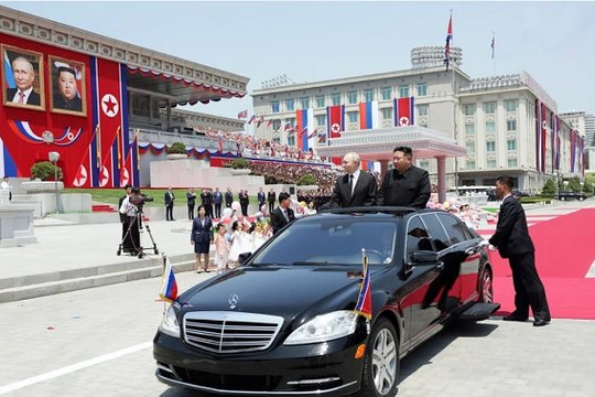 Ông Putin được chào đón nồng nhiệt tại Triều Tiên