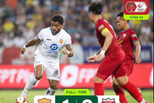 Nam Định chạm tay vào chức vô địch V-League sau khi thắng nhọc Hà Tĩnh