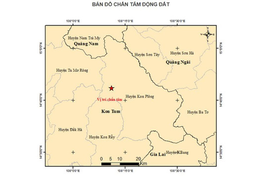 Xảy ra động đất 3,6 độ richter tại Kon Tum