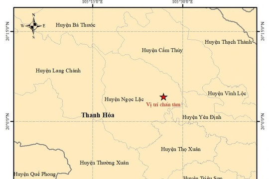 Động đất 4,1 độ ở Thanh Hóa