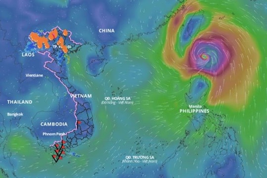 Bão Krathon vào Biển Đông, mạnh thành siêu bão