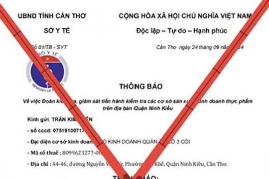 Sở Y tế Cần Thơ cảnh báo về một công văn giả mạo