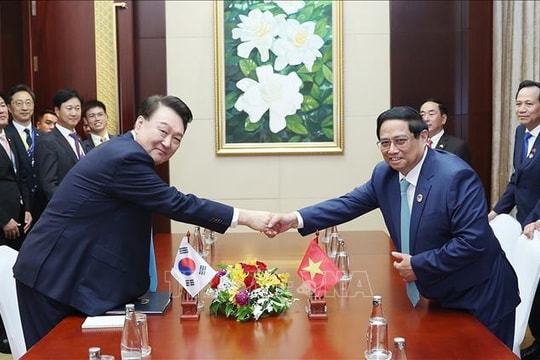 Thủ tướng Phạm Minh Chính hội kiến Tổng thống Hàn Quốc Yoon Suk Yeol
