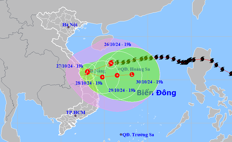 Bão Trà Mi cách Đà Nẵng 290km, sắp có mưa lớn từ Hà Tĩnh đến Bình Định